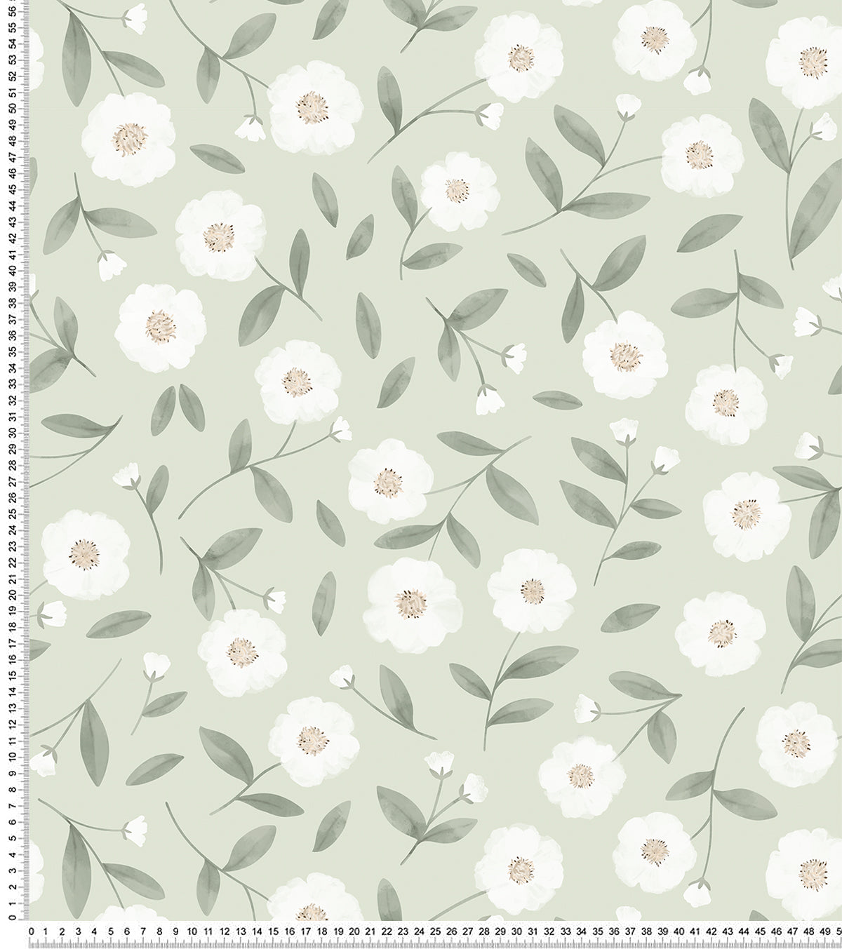 EDEN - Children's wallpaper - White rosebuds and sparkle