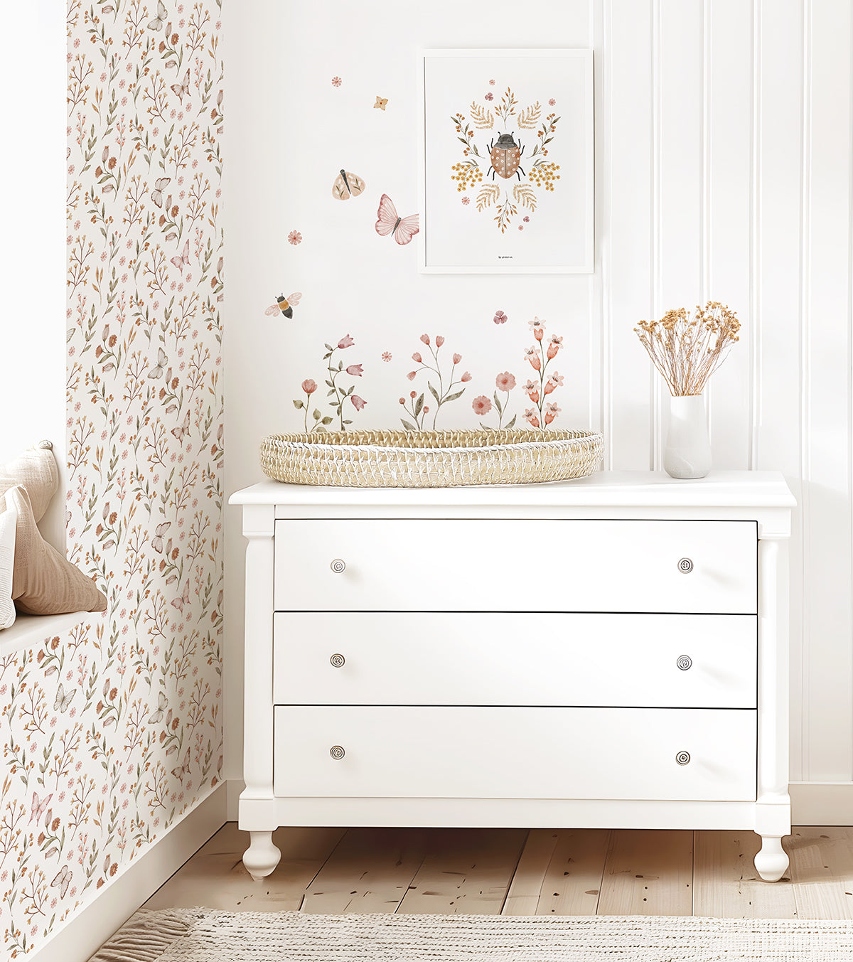 COCCINELLA - Children's wallpaper - Butterflies and flowers