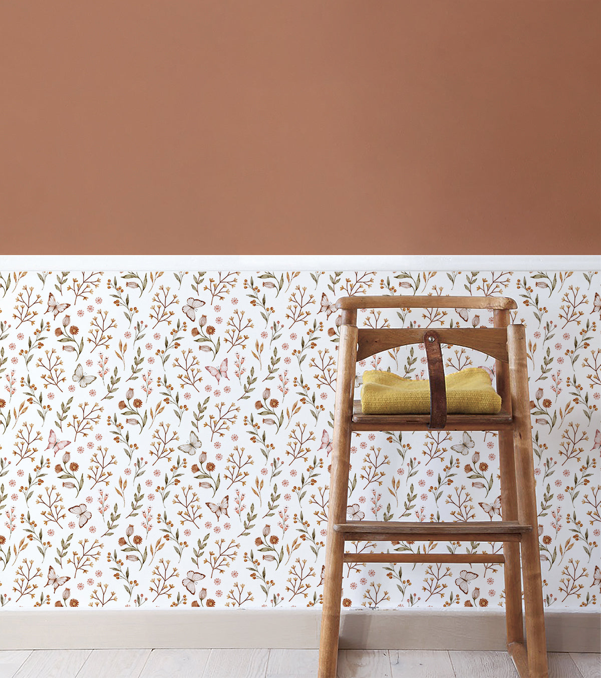 COCCINELLA - Children's wallpaper - Butterflies and flowers