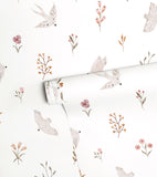 COCCINELLA - Children's wallpaper - Swallows and flowers