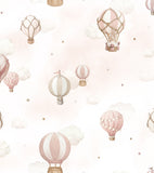 SELENE - Children's wallpaper - Pink hot-air balloons