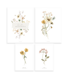 MADEMOISELLE - Set of 4 Art prints - Botanical flowers