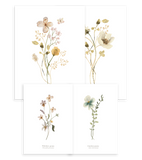 MADEMOISELLE - Set of 4 Art prints - Botanical flowers