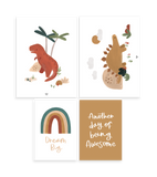 SUNNY - Set of 4 Art prints / Dinosaurs & co
