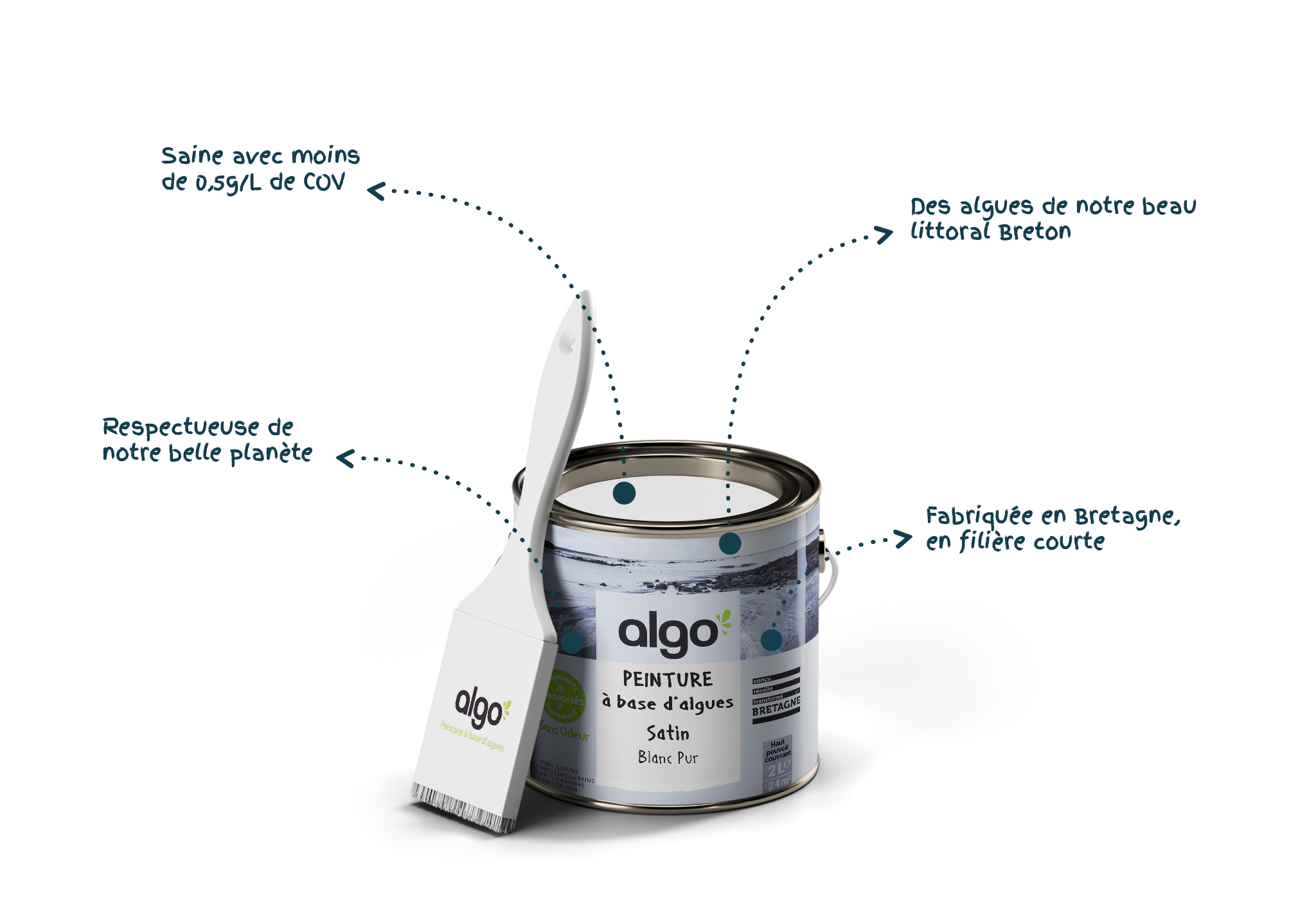 Algo ecological paint - Pure White