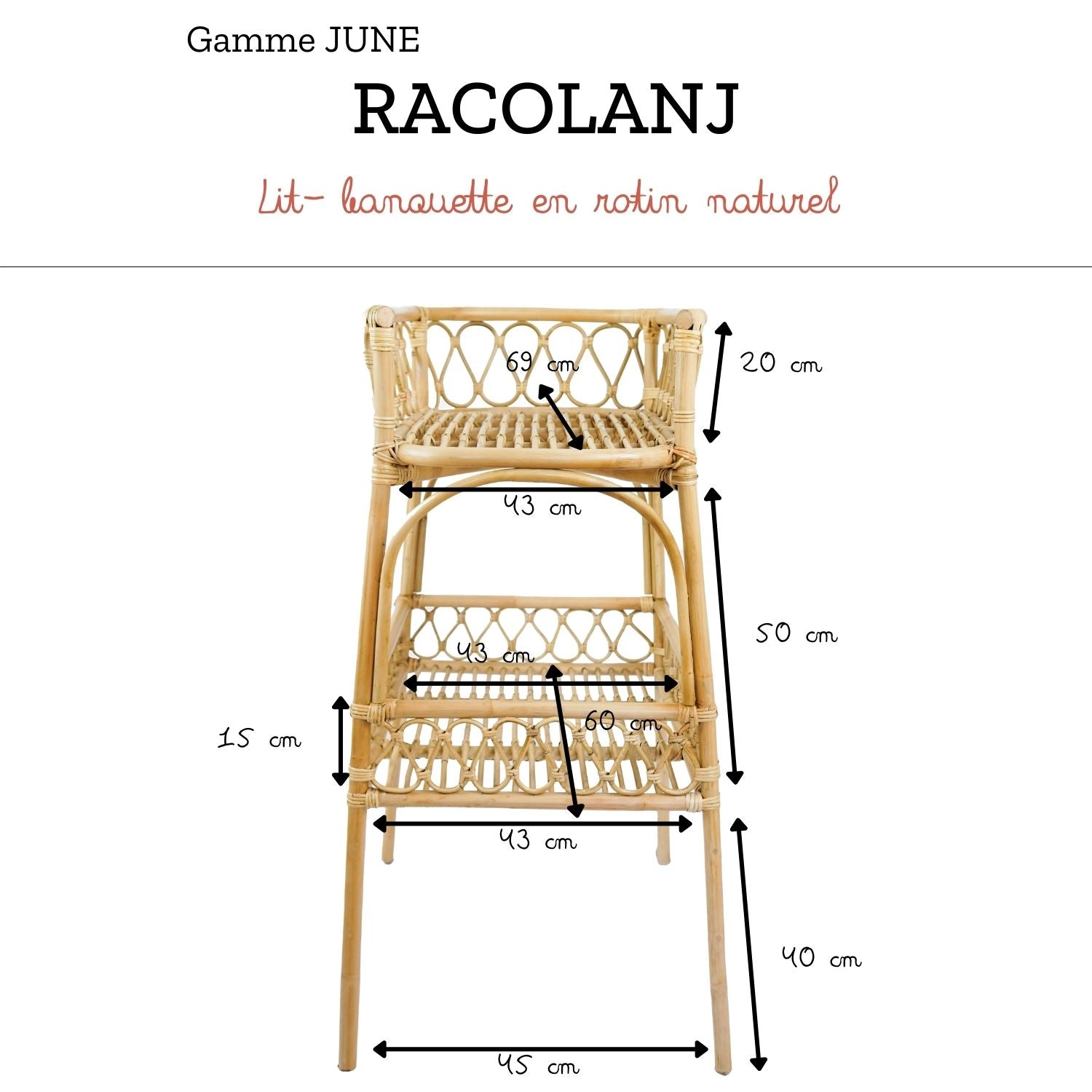 JUNE - Natural rattan changing table