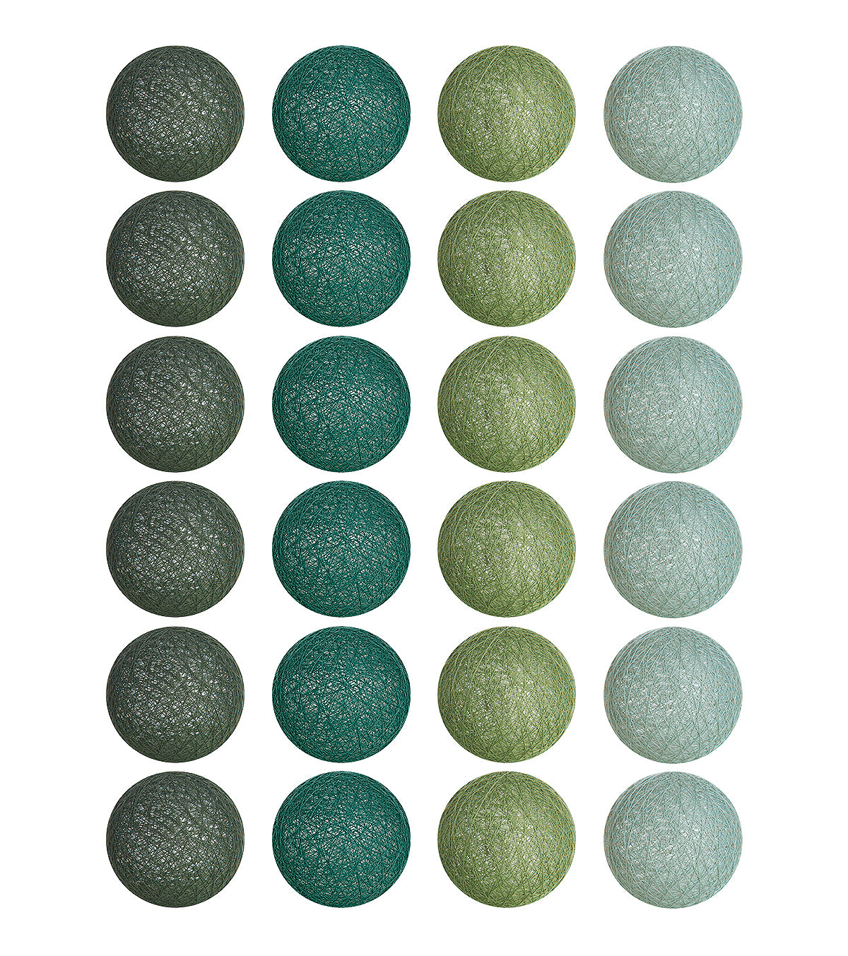 24 cotton balls light garland (green) - Decorative indoor lighting