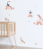 PARADISIO - Wall decals muraux - Birds of paradise (orange)