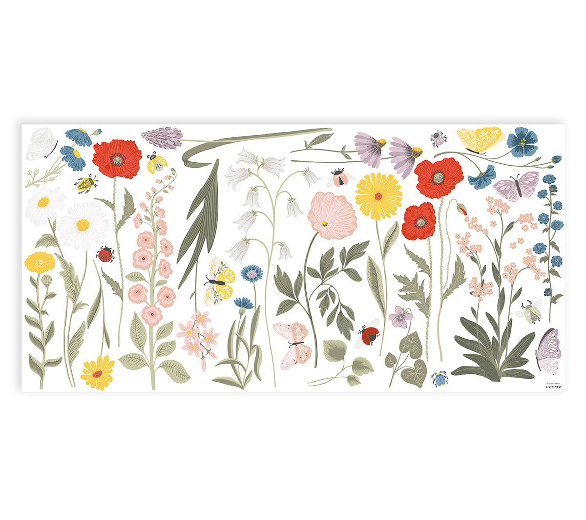 WILDFLOWERS - Wall decals murals - Large field flowers