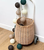 Lighting garland 24 cotton balls (green, beige, brown) - Decorative interior lighting