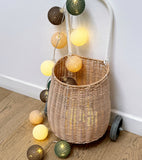 Lighting garland 24 cotton balls (green, beige, brown) - Decorative interior lighting