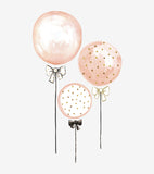FLAMINGO - Big Wall decals - Pink balloons with golden polka dots