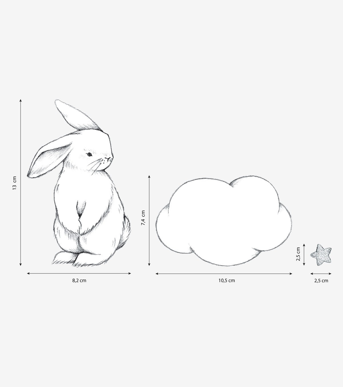 BUNNY - Wall decals murals - Bunnies, clouds and stars