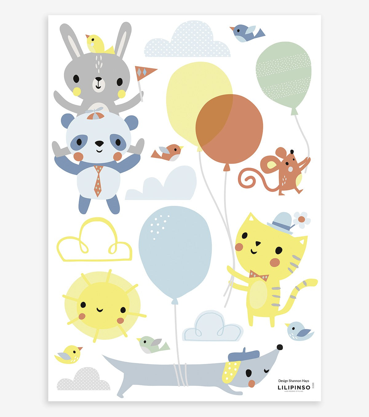 UP! - Wall decals murals - Animals and balloons