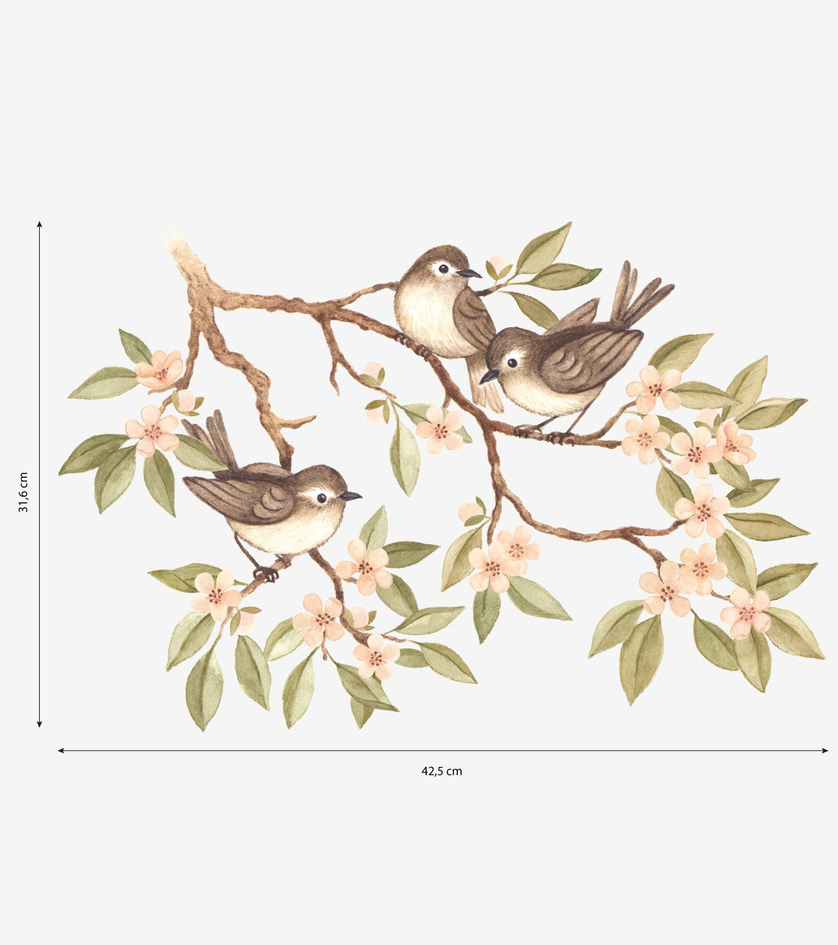 OH DEER - Wall decals murals - Flowering branch and birds