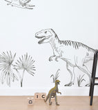 DINOSAURUS - Wall decals muraux - Dinosaurs: T - rex, pteranodon and palm tree