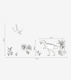 DINOSAURUS - Wall decals muraux - Dinosaurs: T - rex, pteranodon and palm tree