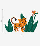 JUNGLE NIGHT - Big Wall decals - Tiger and jungle foliage