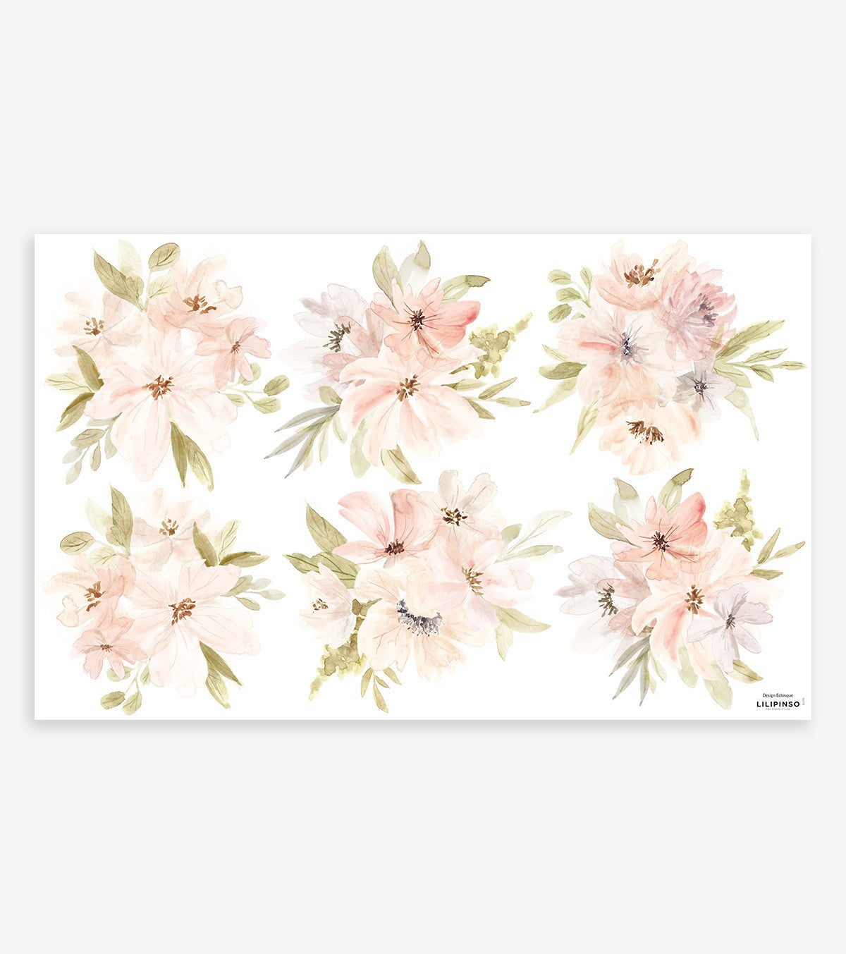 APPOLINE - Wall decals muraux - Bouquets of flowers (watercolor)