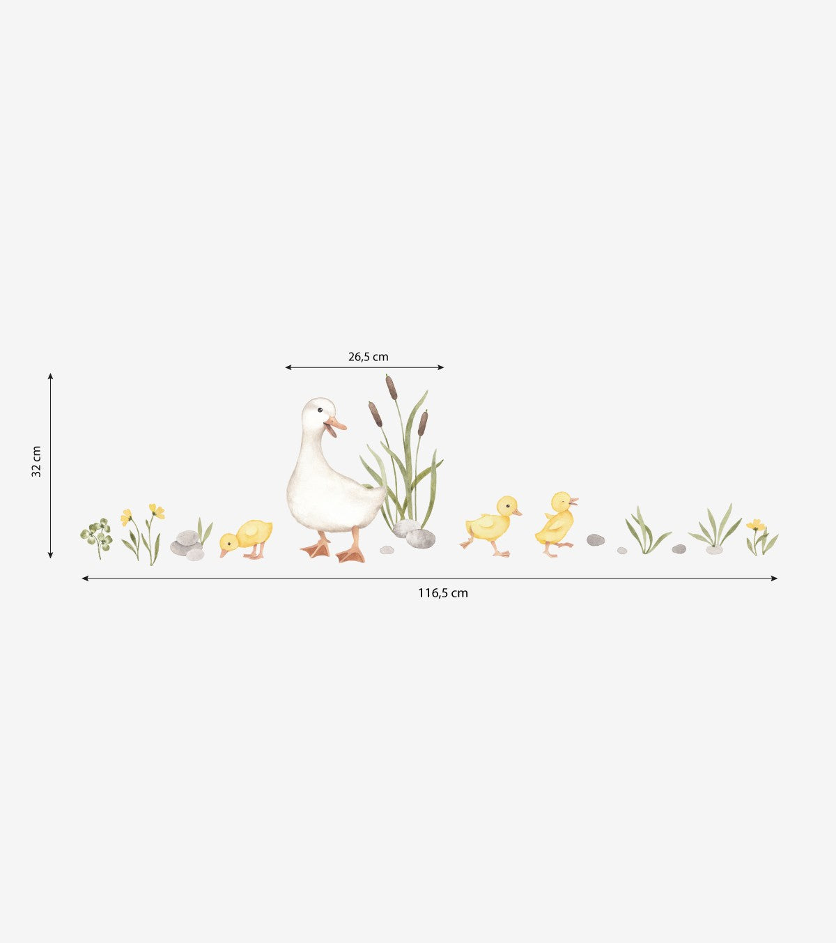 LUCKY DUCKY - Wall decals murals - Mama duck and ducklings
