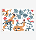TANZANIA - Wall decals murals - Gazelles, flowers and leaves