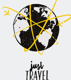 MINI TRAVELERS - Children's poster - Planes and globe