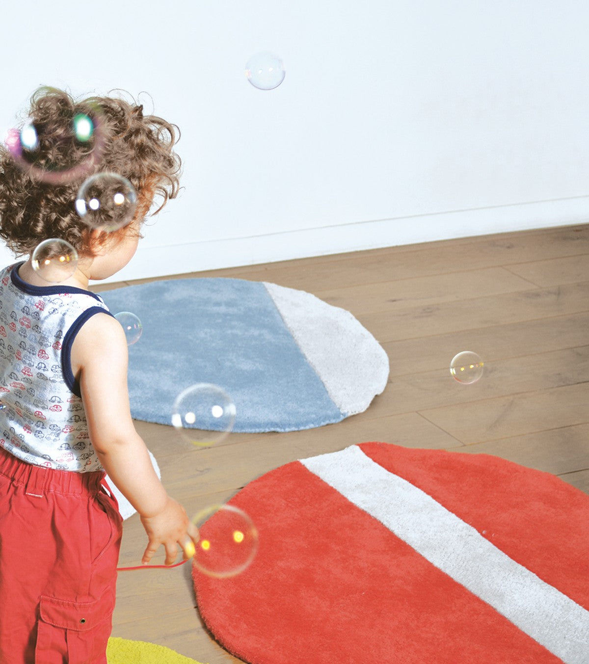 STONE - rug Kids - Pebble (red & grey)