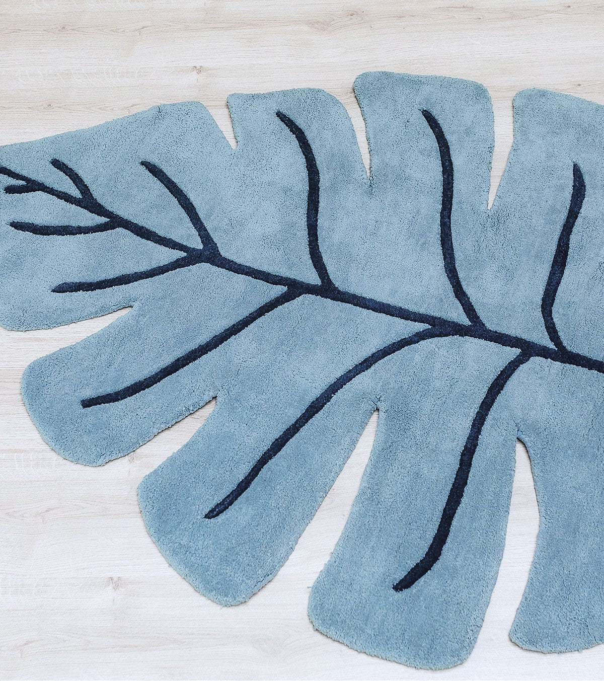 TANZANIA - rug - Monstera blue leaf