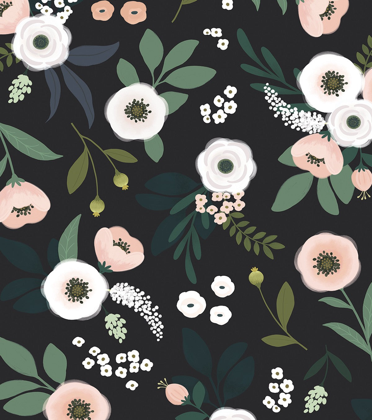 WONDERLAND - Children's wallpaper - Anemone flower motif