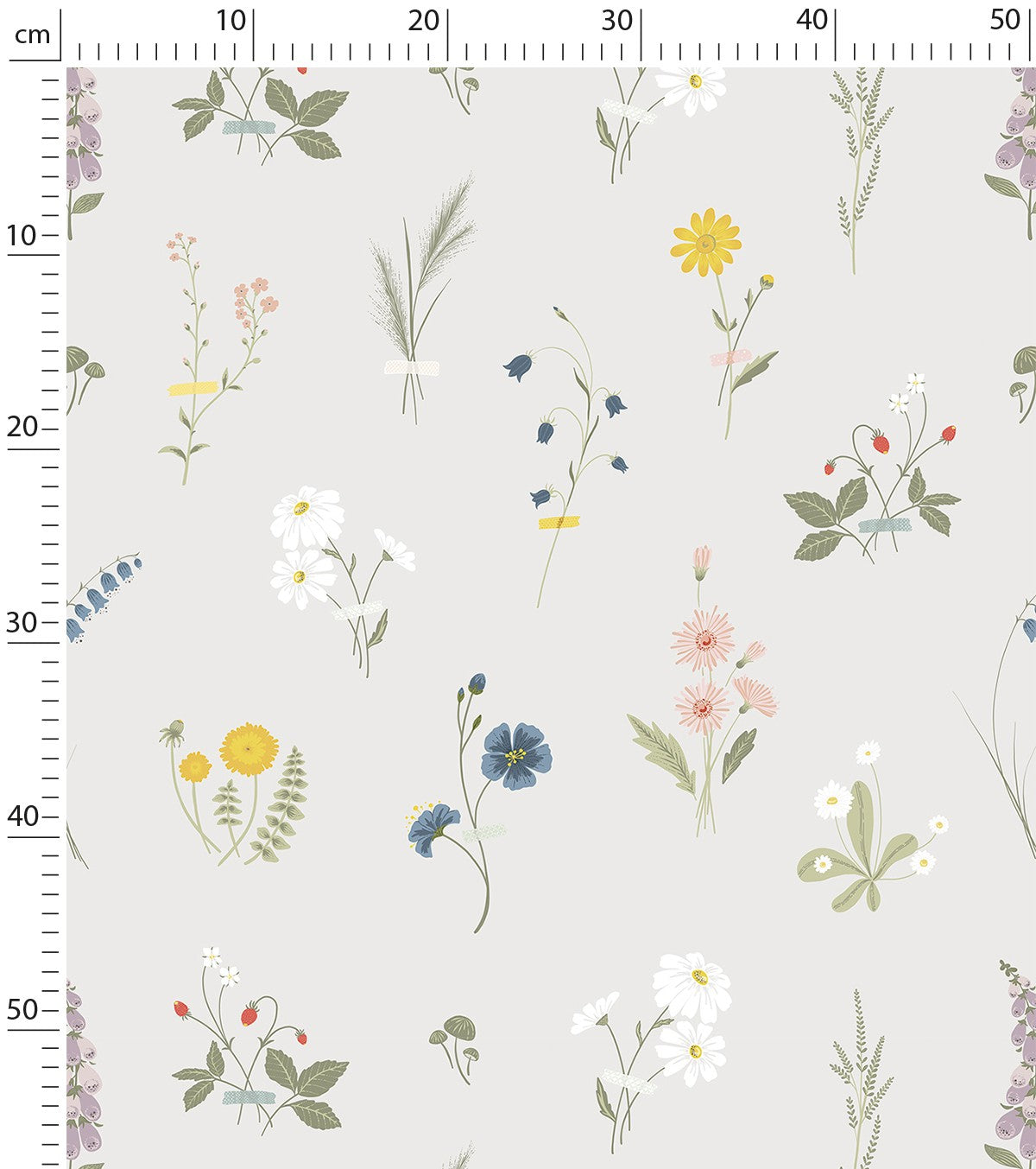 WILDFLOWERS - Children's wallpaper - Prairie flower motif