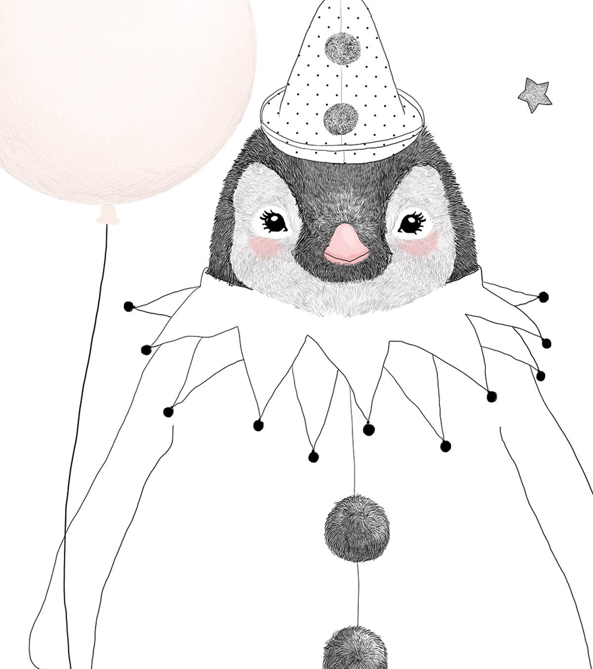 DREAMY - Children's poster - Penguin and stars