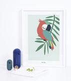 TROPICA - Children's poster - The parrot (green)