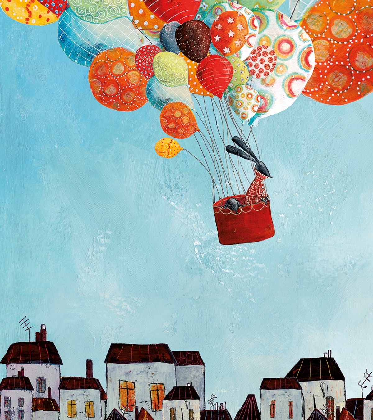 IN VOLO - Children's poster - Balloon trip