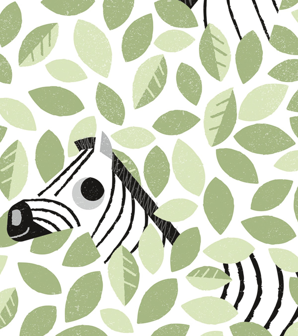 HIDE & SEEK - Children's poster - Zebra and leaves
