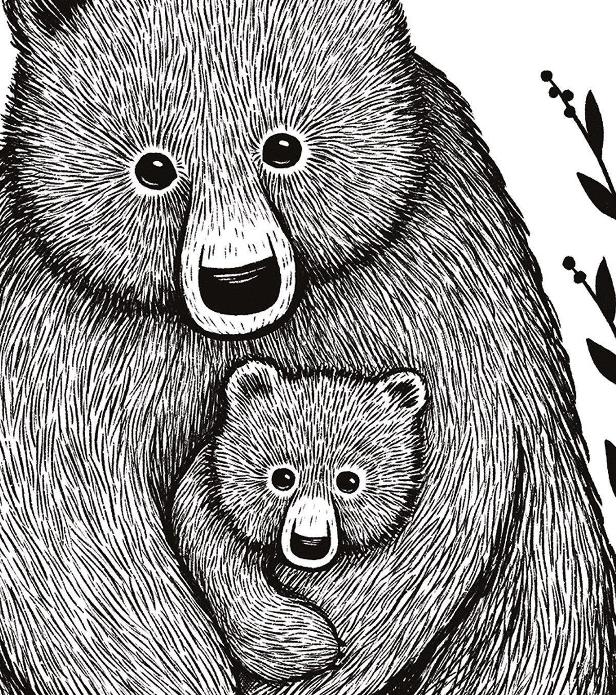 ROMANIAN HILLS - Children's poster - Bear family