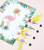 RIO - Children's poster - Pink flamingo and leaves