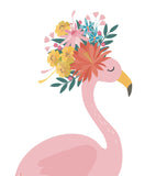 RIO - Children's poster - Pink flamingo and leaves