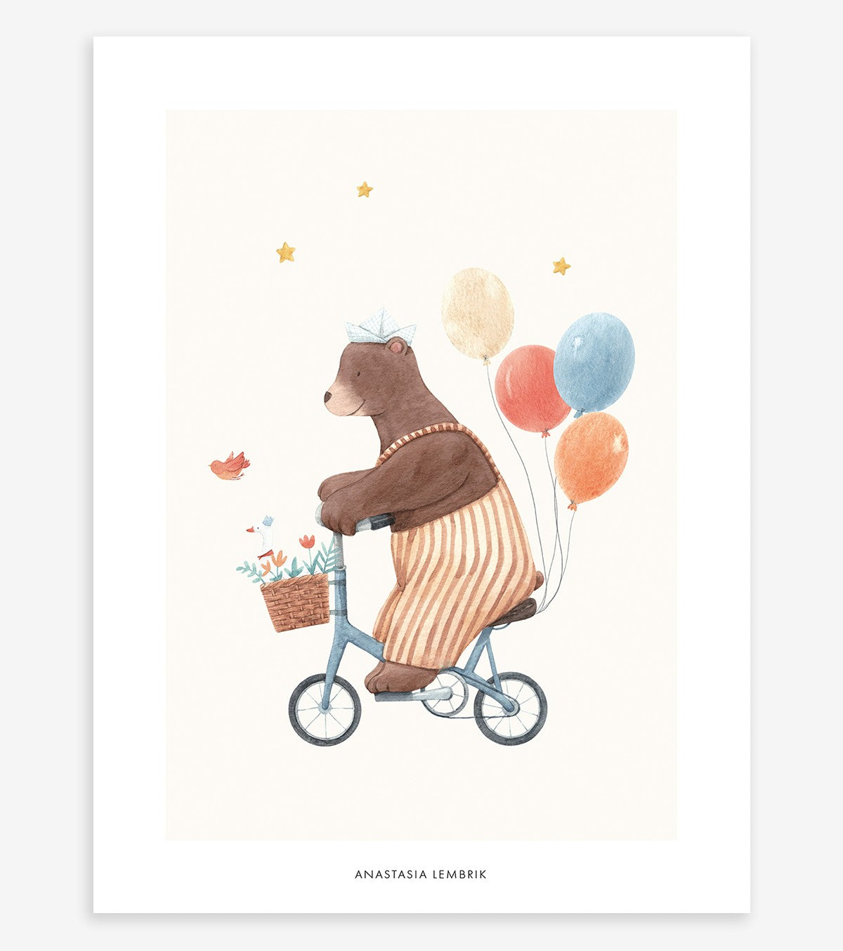 GENTLE FRIENDS - Children's poster - Bicycle ride
