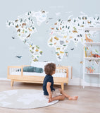 LIVING EARTH - Panoramic wallpaper - Animal world map