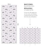 TANZANIA - Children's wallpaper - Rhinoceros motif grey background