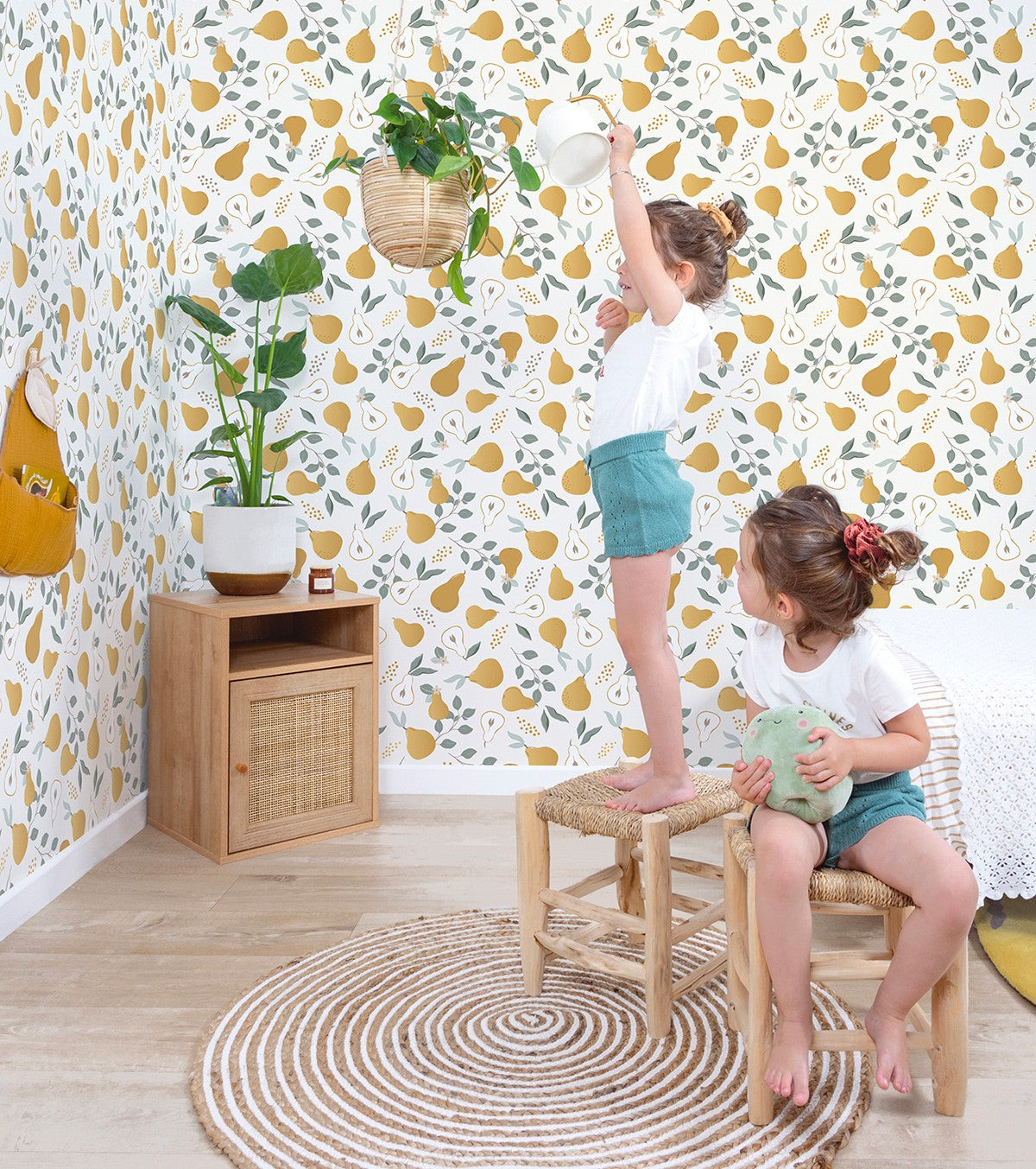 LOUISE - Children's wallpaper - Pear motif