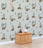 KHARU - Children's wallpaper - Bear and mountain motif