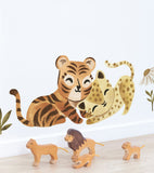FELIDAE - Big sticker - Tiger and leopard game