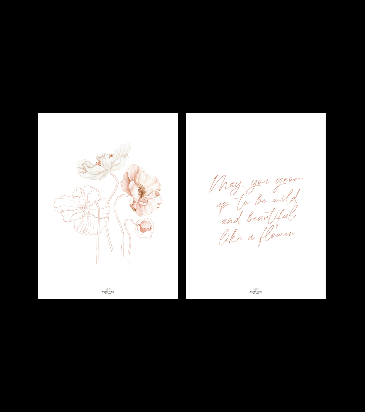 ISLANDIC POPPIES - Set of 2 Art prints - Poppy and poetry