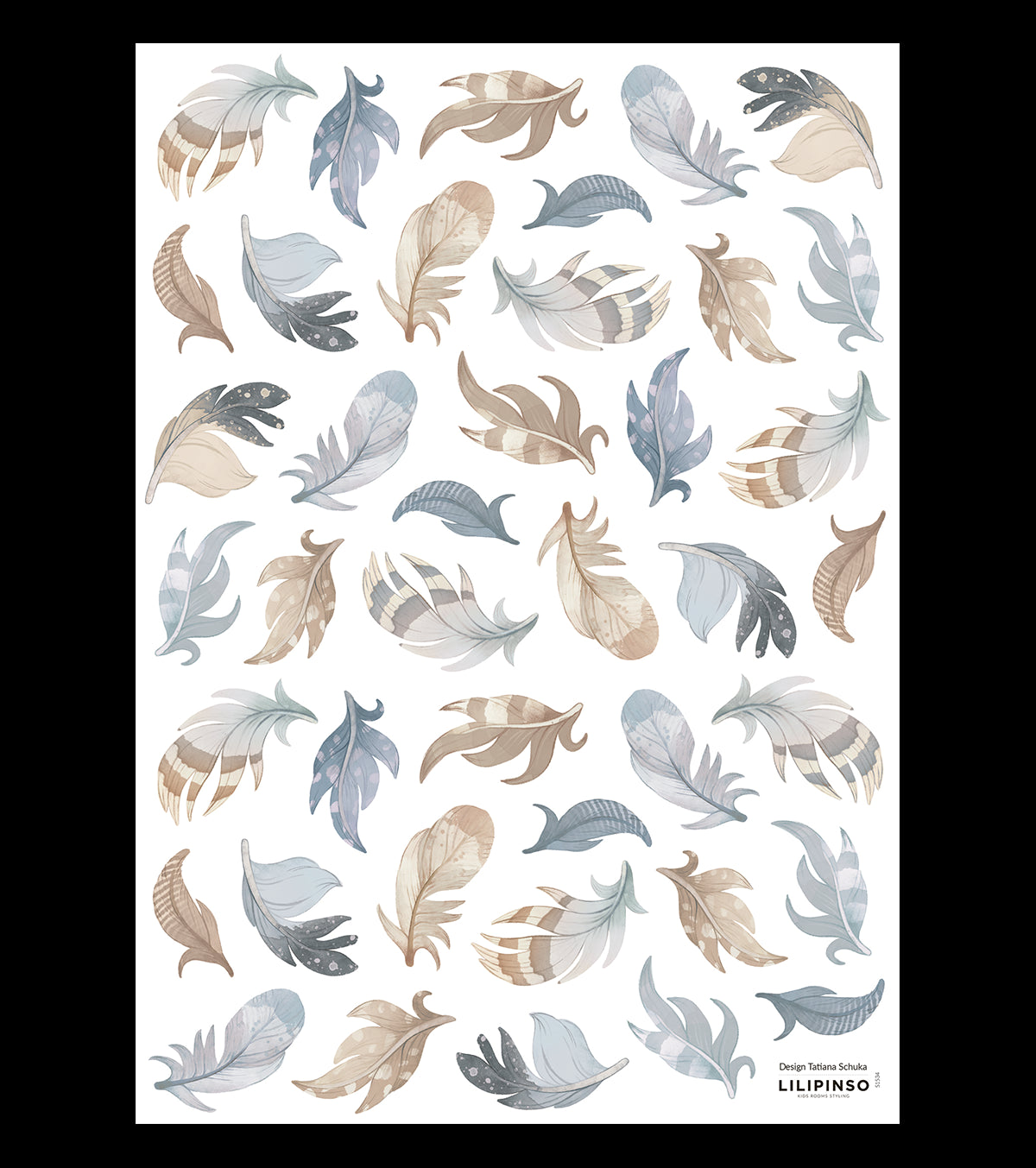 SELENE - Wall decals - Feathers (blue)