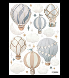 SELENE - Wall decals - Hot-air balloons (blue)