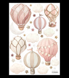 SELENE - Wall decals murals - Hot-air balloons (pink)