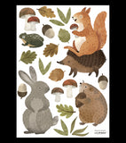 NORWOOD - Wall decals - Forest : rabbit, hedgehog, squirrel ...