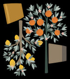 LOUISE - Large sticker - Orange and lemon trees
