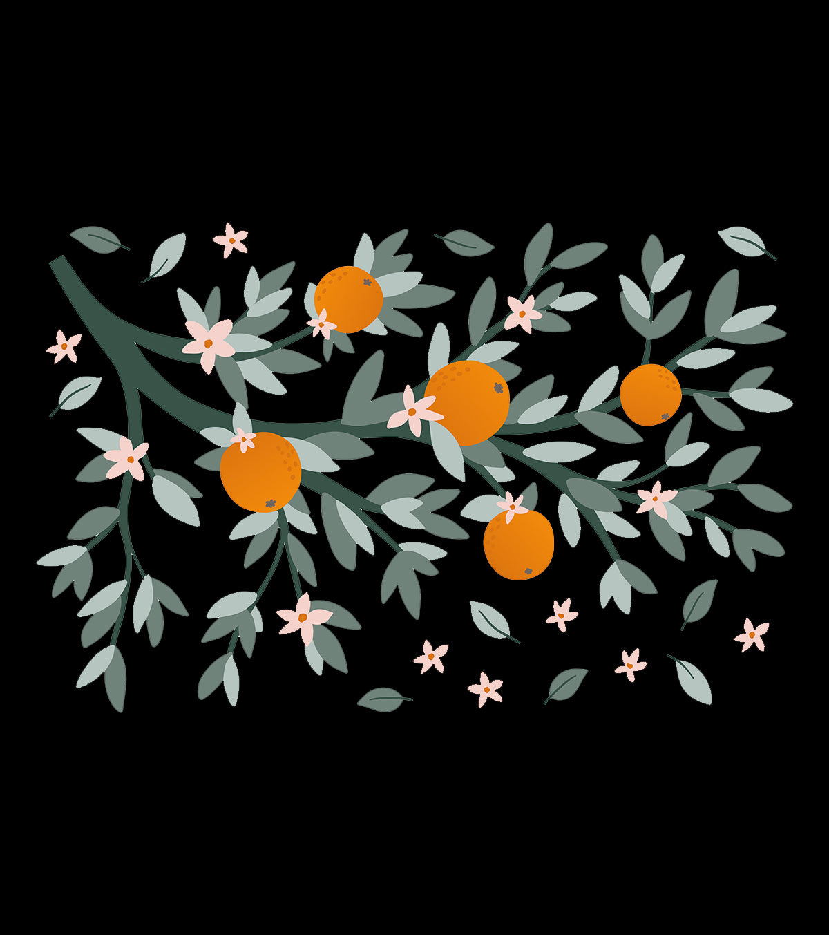 LOUISE - Large sticker - Branches and oranges